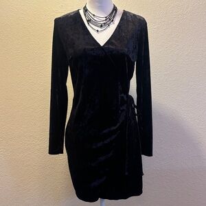 H&M Divided Black Velvet Long Sleeve  goth Dress